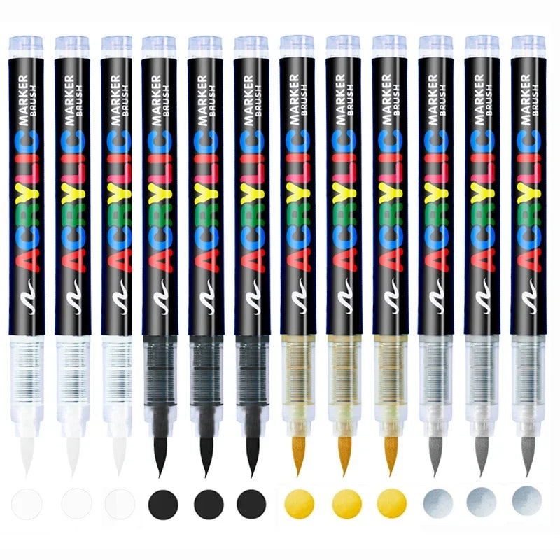 Guangna 8101 Acrylic Marker Pens – 3pcs Soft Tip, Opaque Colors Guangna 8101 Acrylic Marker Pens – 3pcs Soft Tip, Opaque Colors