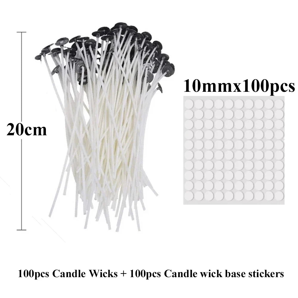 Pre-Waxed Cotton Candle Wicks – 2.6–20cm with Sustainer Tabs (Smokeless) Pre-Waxed Cotton Candle Wicks – 2.6–20cm with Sustainer Tabs (Smokeless)