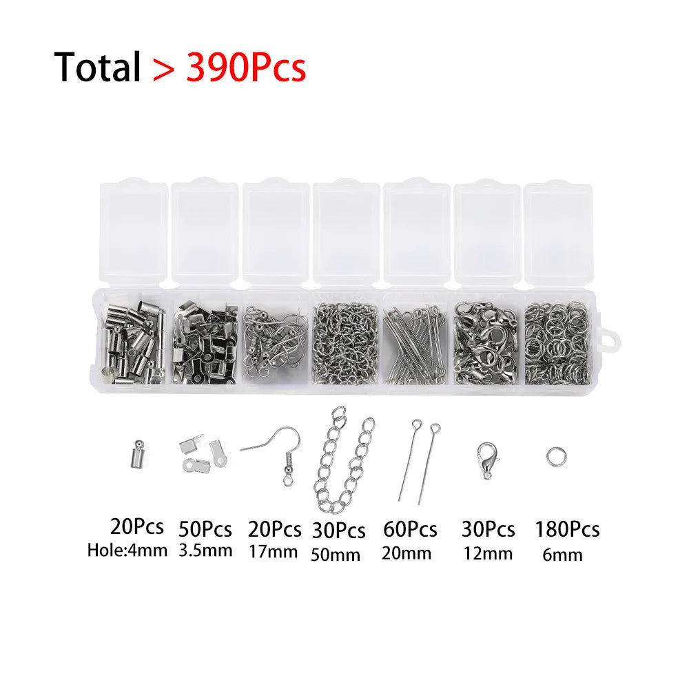 Jewelry Findings Kit – 210–400pcs Clasps, Crimps, Jump Rings & Beads Jewelry Findings Kit – 210–400pcs Clasps, Crimps, Jump Rings & Beads
