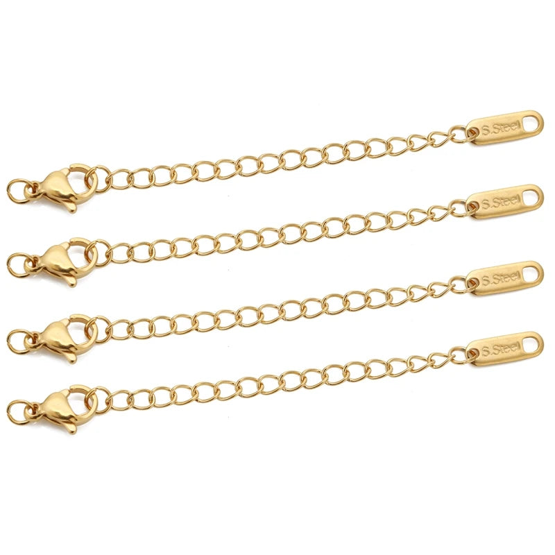 10pcs Stainless Steel Extension Chains with Lobster Clasps – DIY Jewelry Connectors 10pcs Stainless Steel Extension Chains with Lobster Clasps – DIY Jewelry Connectors