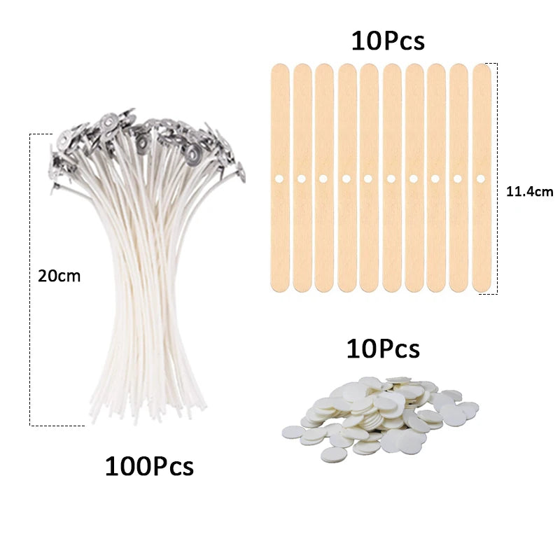 120pcs Waxed Cotton Candle Wicks with Stand – DIY Candle Making Supplies 120pcs Waxed Cotton Candle Wicks with Stand – DIY Candle Making Supplies