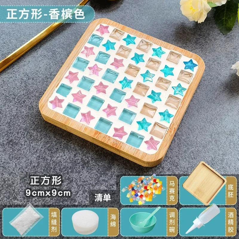 DIY Mosaic Coaster Craft Kit – Bamboo Base DIY Mosaic Coaster Craft Kit – Bamboo Base