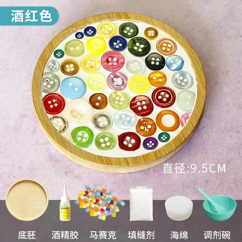 DIY Mosaic Coaster Craft Kit – Bamboo Base DIY Mosaic Coaster Craft Kit – Bamboo Base