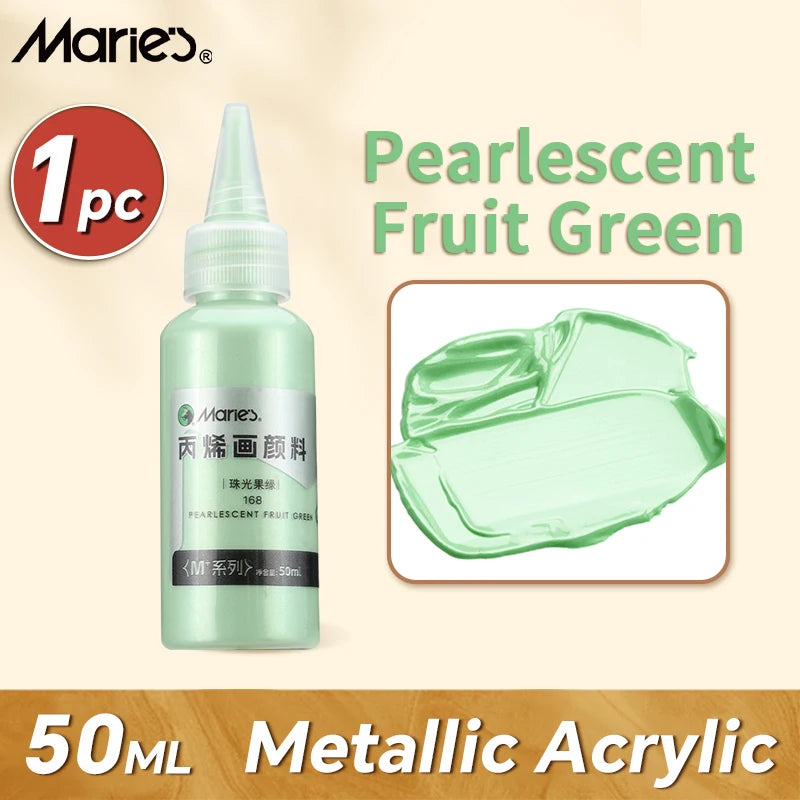 Marie's Metallic Acrylic Paint – 50ml Pearlescent Bottle Marie's Metallic Acrylic Paint – 50ml Pearlescent Bottle
