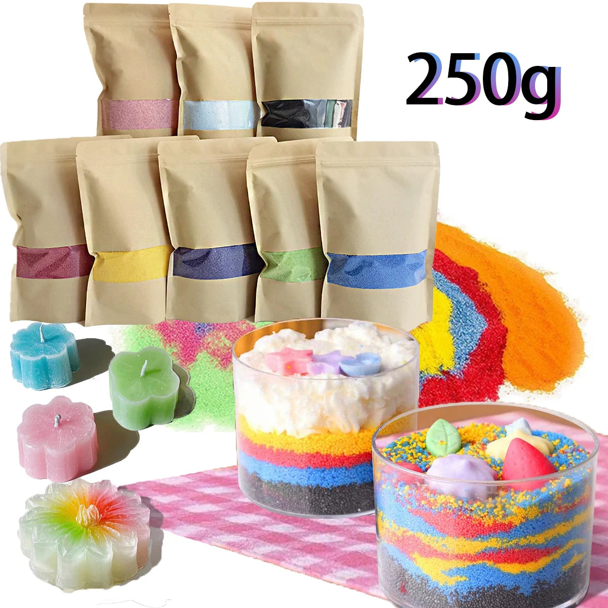 Sand Wax – 250g Ice Flower Wax, 11 Colors for Candle & Art DIY Sand Wax – 250g Ice Flower Wax, 11 Colors for Candle & Art DIY
