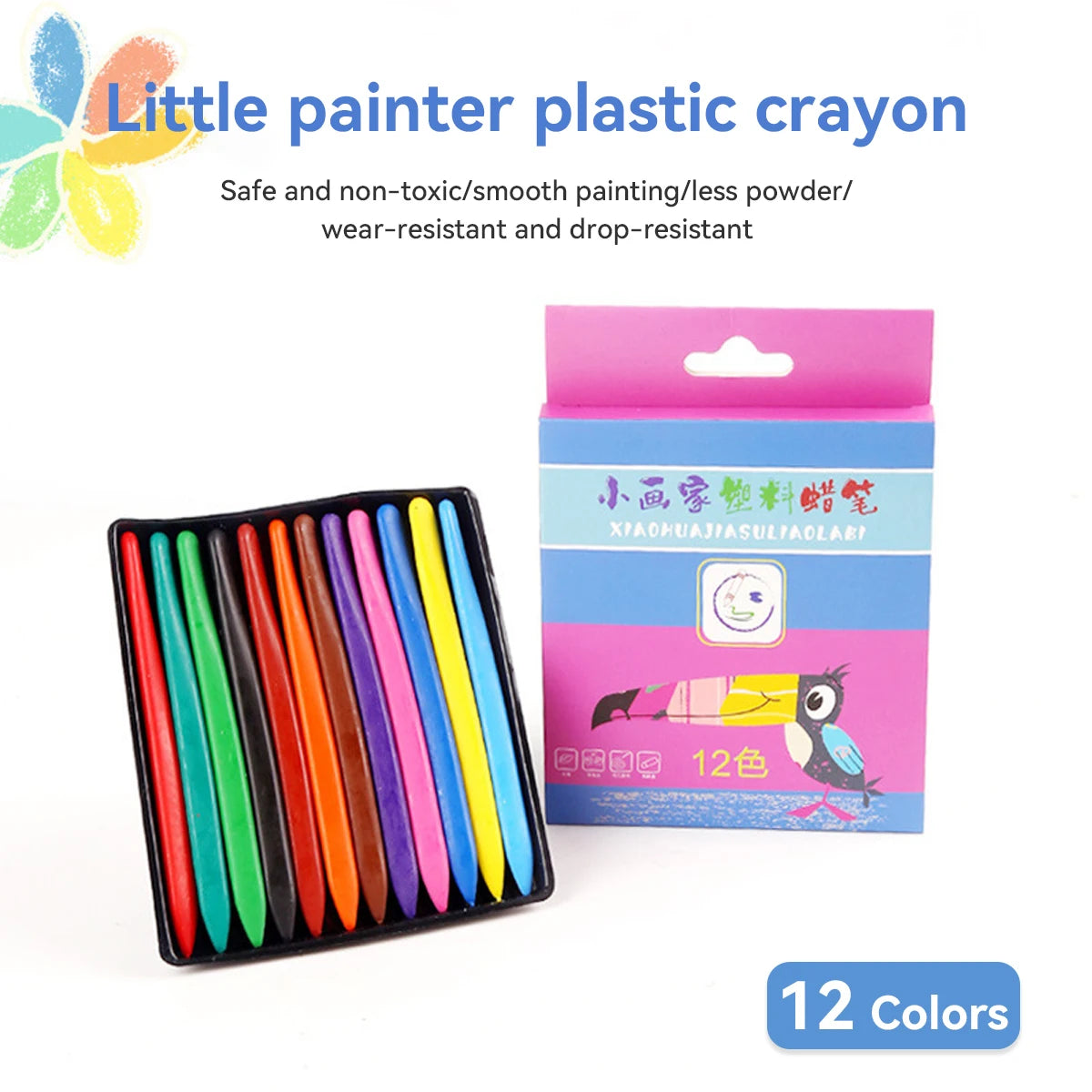 Washable Plastic Crayons – 12/18/24/36 Colors Washable Plastic Crayons – 12/18/24/36 Colors