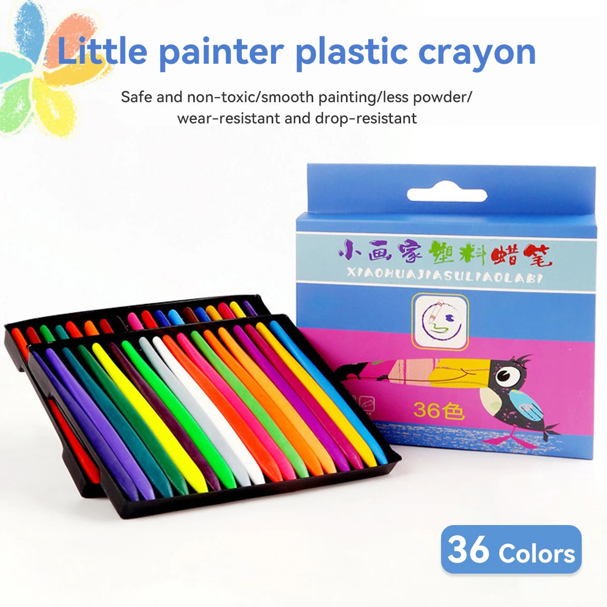 Washable Plastic Crayons – 12/18/24/36 Colors Washable Plastic Crayons – 12/18/24/36 Colors