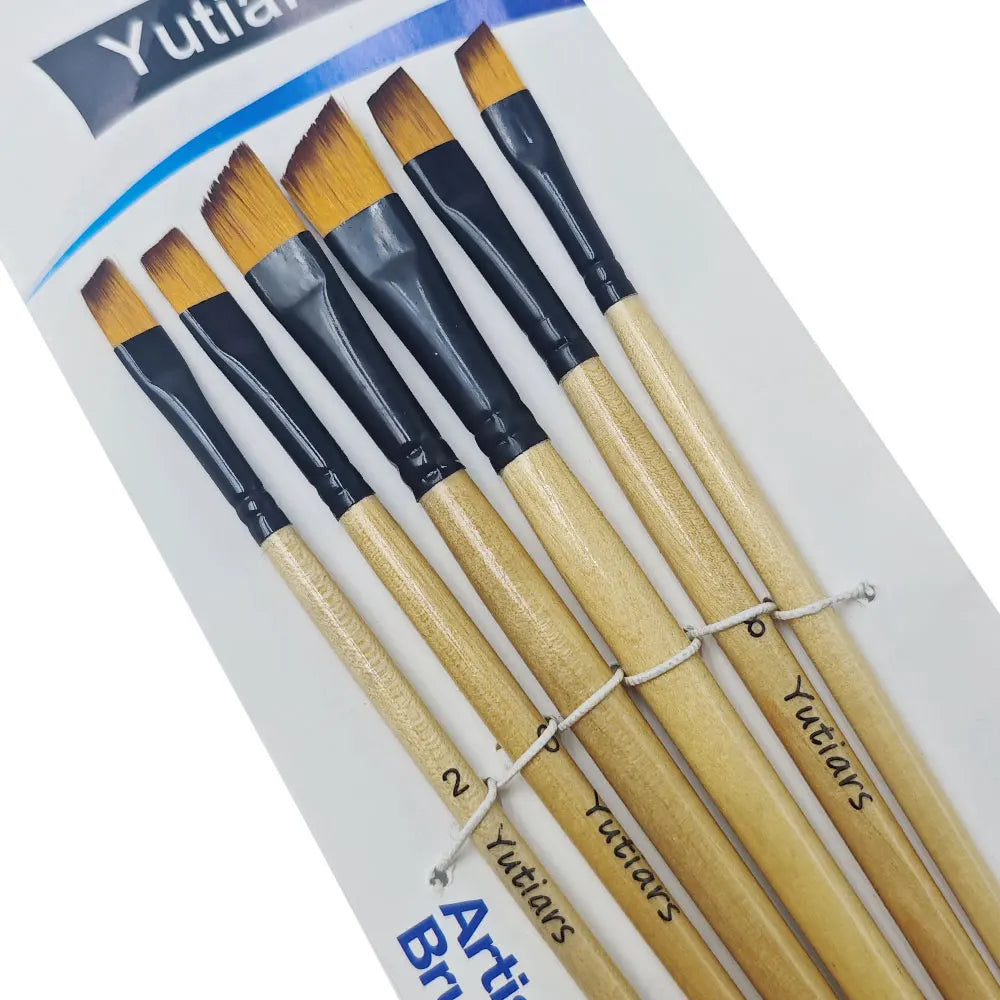 Yutiars 6pc Artist Paint Brush Set – Nylon Brushes for Watercolor, Acrylic & Oil Yutiars 6pc Artist Paint Brush Set – Nylon Brushes for Watercolor, Acrylic & Oil