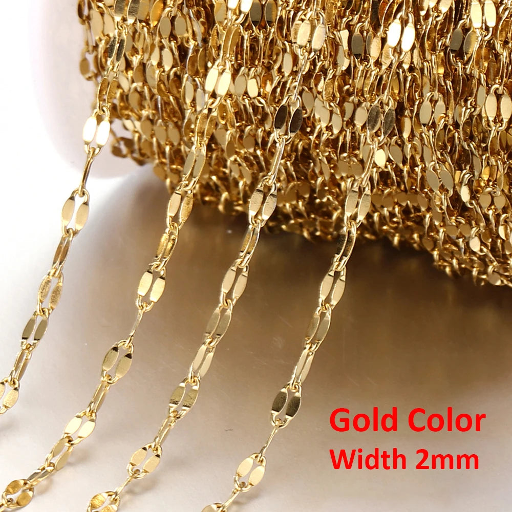 2m No-Fade Stainless Steel Chain – Gold Beaded Chain for DIY Jewelry 2m No-Fade Stainless Steel Chain – Gold Beaded Chain for DIY Jewelry