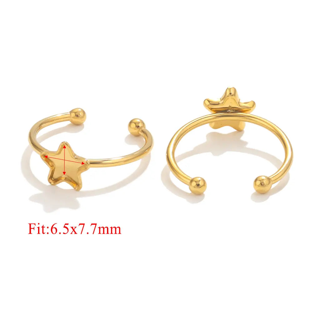 10pcs Adjustable Stainless Steel Ring Blanks 10pcs Adjustable Stainless Steel Ring Blanks