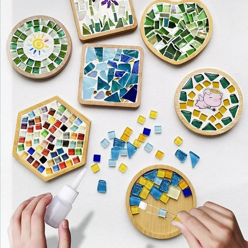 DIY Mosaic Coaster Craft Kit – Bamboo Base DIY Mosaic Coaster Craft Kit – Bamboo Base