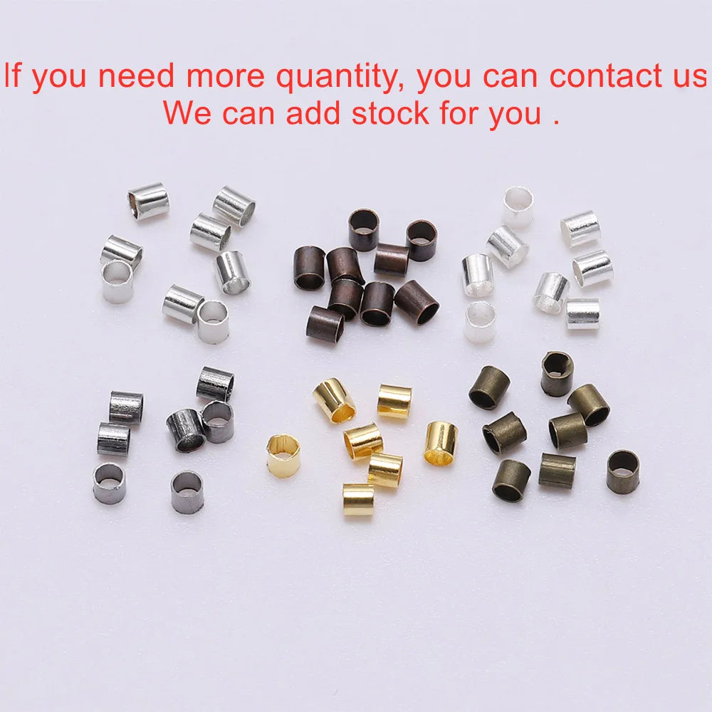 150–500pcs Gold Copper Crimp Tube Beads 150–500pcs Gold Copper Crimp Tube Beads