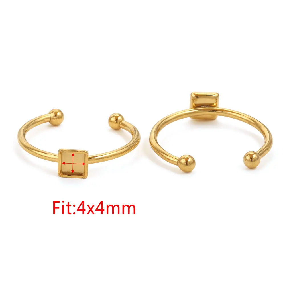 10pcs Adjustable Stainless Steel Ring Blanks 10pcs Adjustable Stainless Steel Ring Blanks