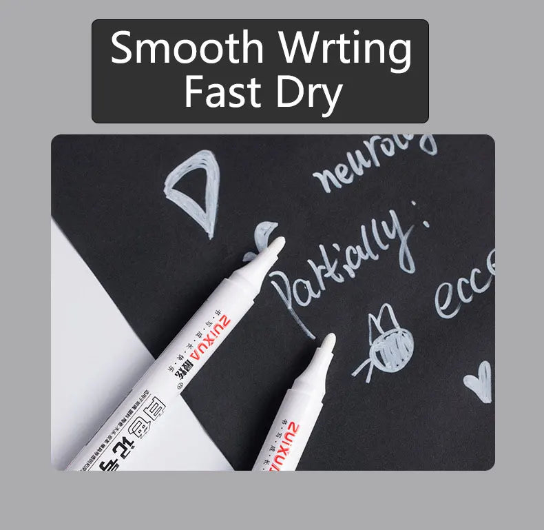 White Waterproof Marker Pens – Oily Gel Brush Set White Waterproof Marker Pens – Oily Gel Brush Set