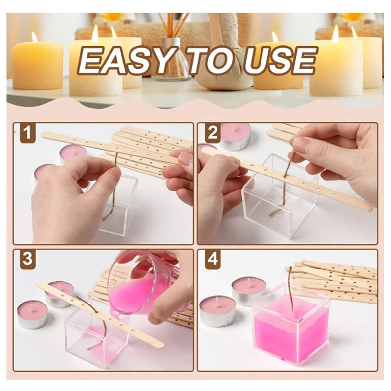 120pcs Waxed Cotton Candle Wicks with Stand – DIY Candle Making Supplies 120pcs Waxed Cotton Candle Wicks with Stand – DIY Candle Making Supplies