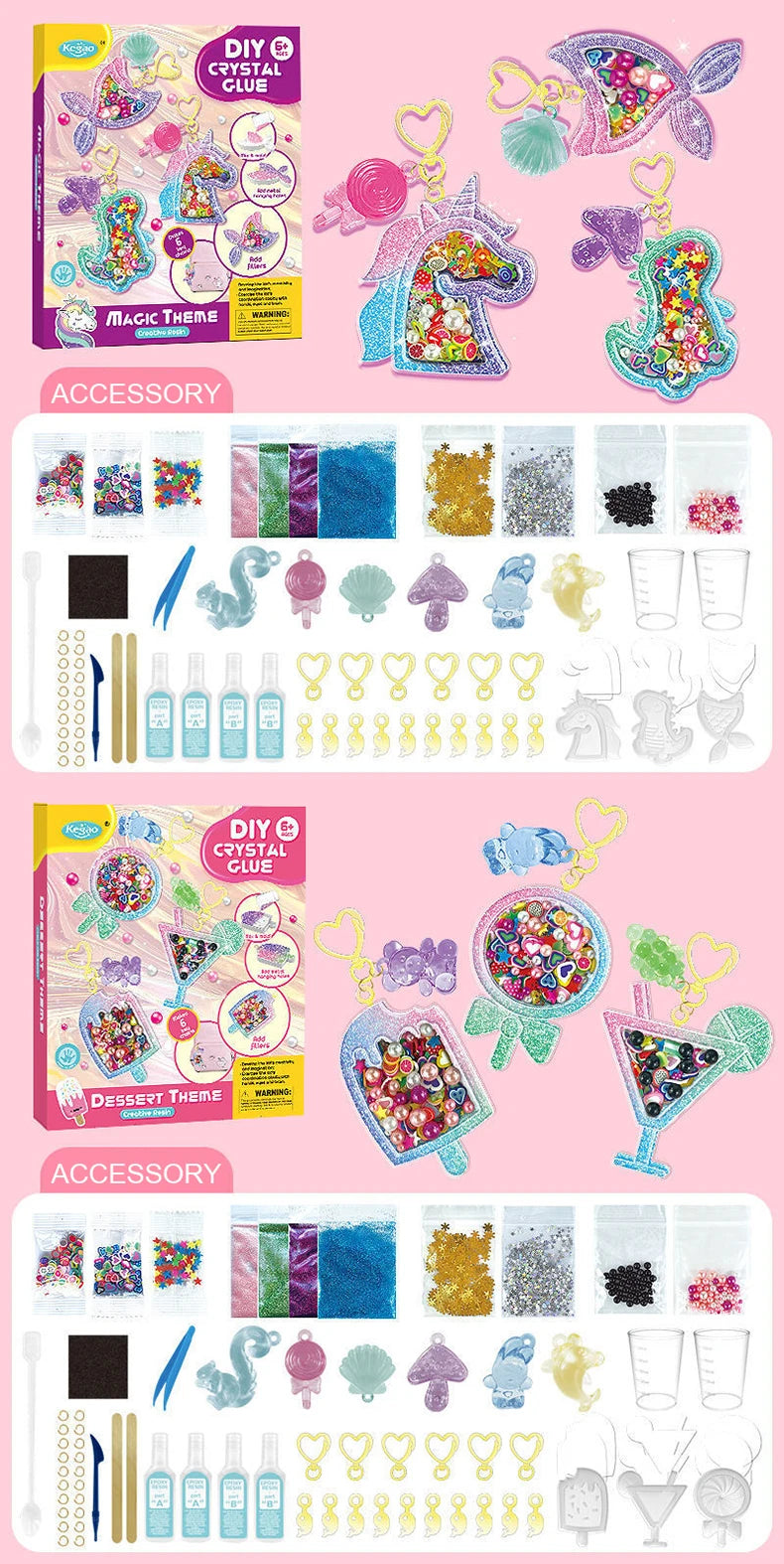 DIY Crystal Glue Keychain Craft Set for Girls DIY Crystal Glue Keychain Craft Set for Girls
