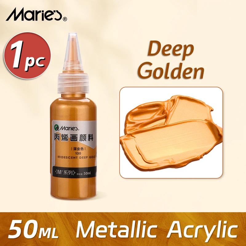 Marie's Metallic Acrylic Paint – 50ml Pearlescent Bottle Marie's Metallic Acrylic Paint – 50ml Pearlescent Bottle