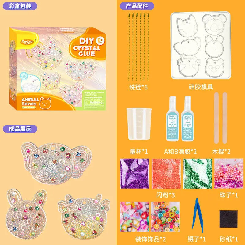 DIY Crystal Glue Keychain Craft Set for Girls DIY Crystal Glue Keychain Craft Set for Girls