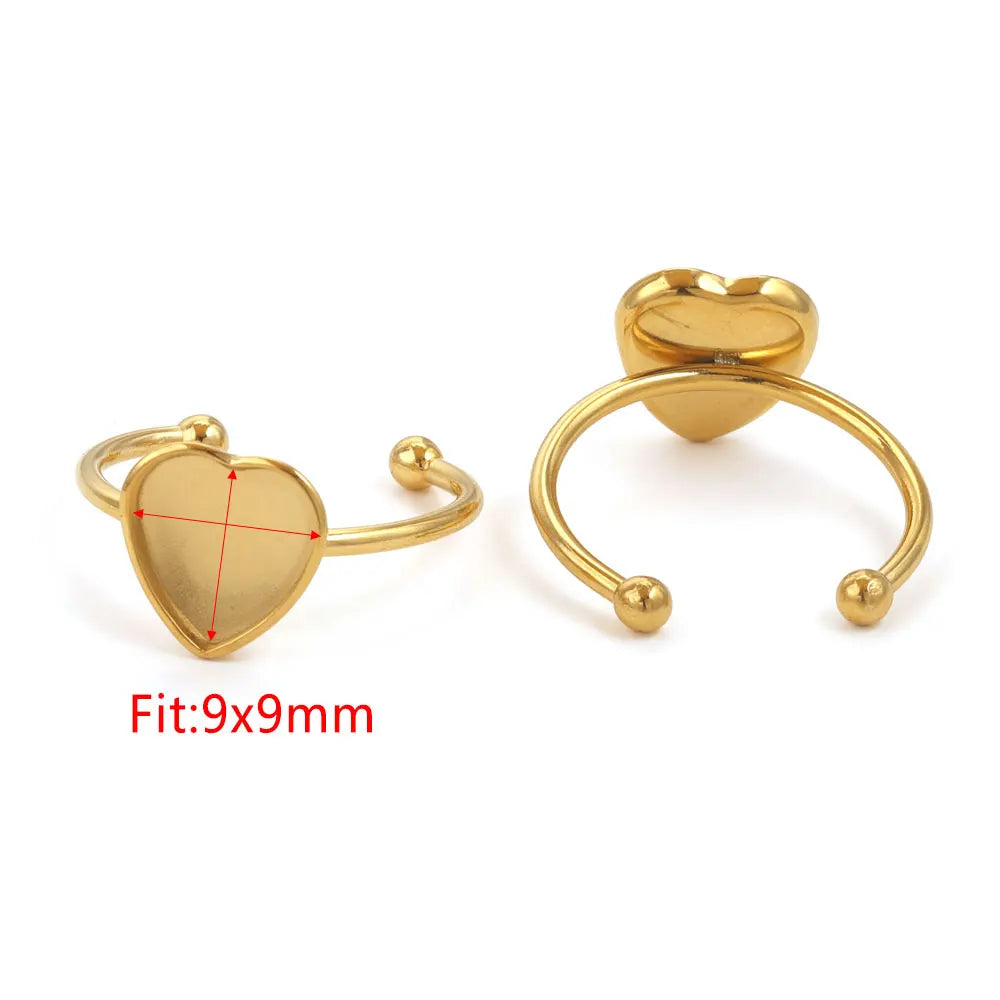 10pcs Adjustable Stainless Steel Ring Blanks 10pcs Adjustable Stainless Steel Ring Blanks