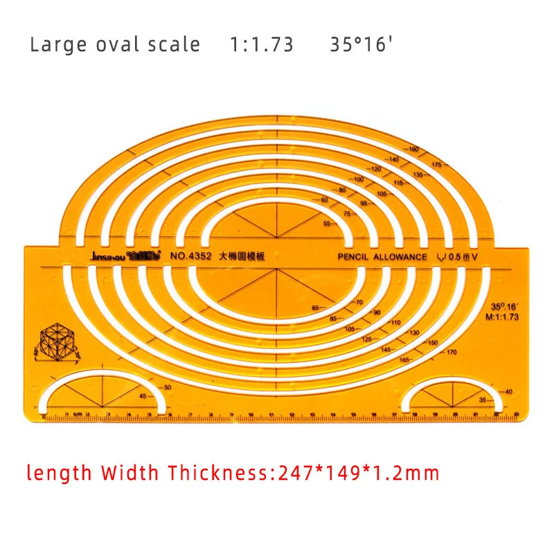 Circular & Oval Template Ruler – Durable Drafting Tool for Design & Architecture Circular & Oval Template Ruler – Durable Drafting Tool for Design & Architecture