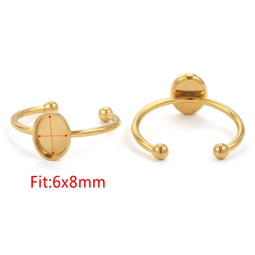 10pcs Adjustable Stainless Steel Ring Blanks 10pcs Adjustable Stainless Steel Ring Blanks