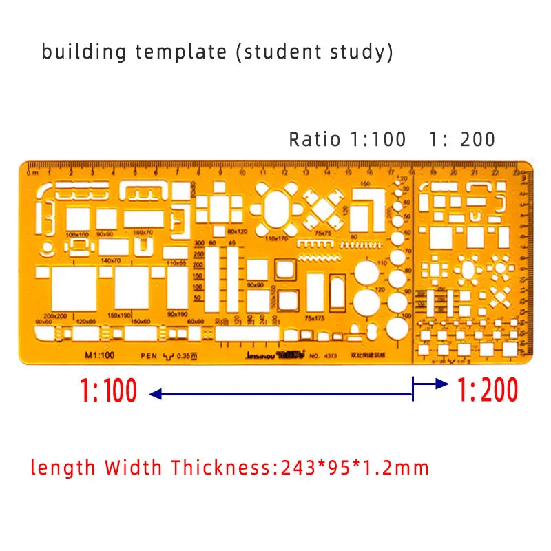 Circular & Oval Template Ruler – Durable Drafting Tool for Design & Architecture Circular & Oval Template Ruler – Durable Drafting Tool for Design & Architecture