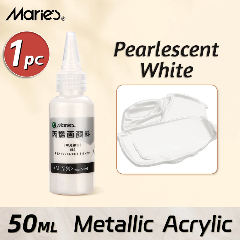 Marie's Metallic Acrylic Paint – 50ml Pearlescent Bottle Marie's Metallic Acrylic Paint – 50ml Pearlescent Bottle