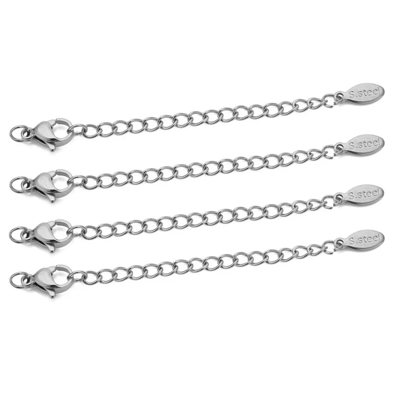 10pcs Stainless Steel Extension Chains with Lobster Clasps – DIY Jewelry Connectors 10pcs Stainless Steel Extension Chains with Lobster Clasps – DIY Jewelry Connectors
