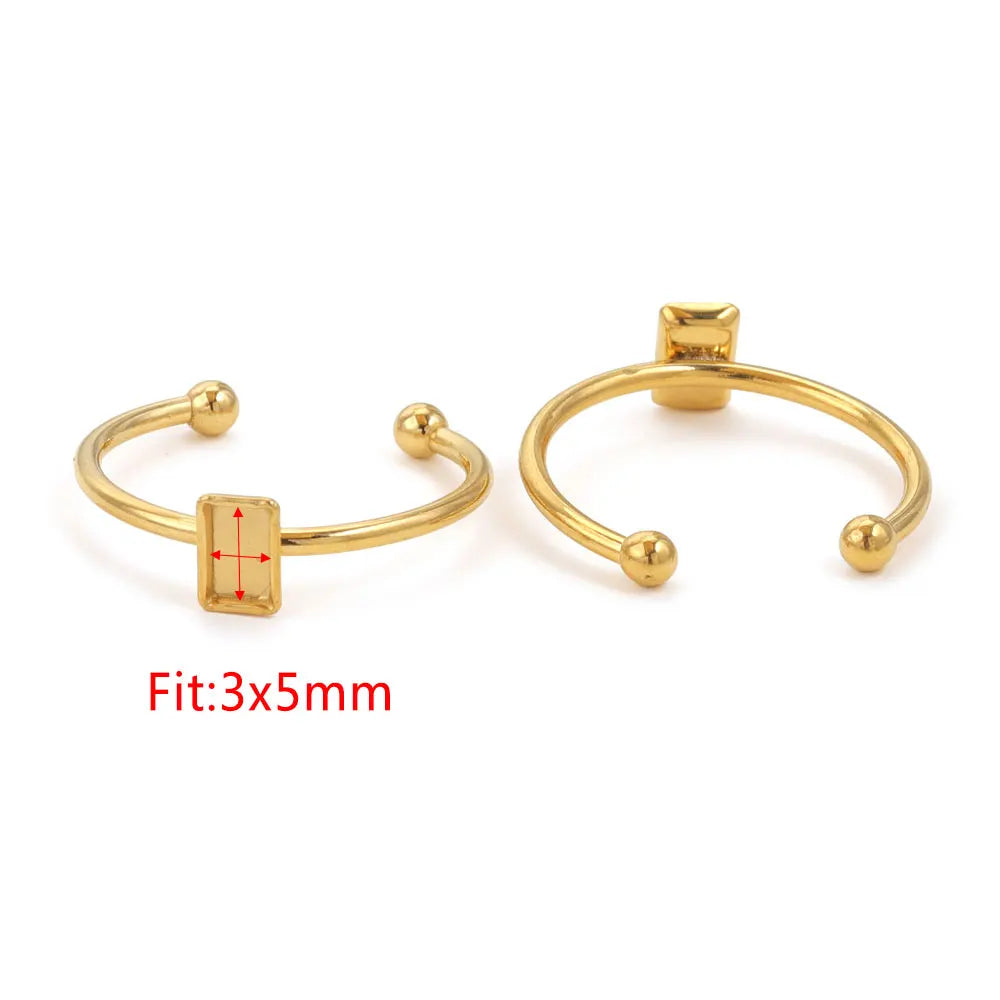 10pcs Adjustable Stainless Steel Ring Blanks 10pcs Adjustable Stainless Steel Ring Blanks