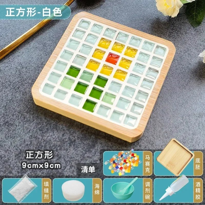 DIY Mosaic Coaster Craft Kit – Bamboo Base DIY Mosaic Coaster Craft Kit – Bamboo Base