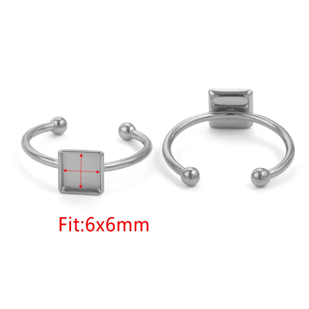 10pcs Adjustable Stainless Steel Ring Blanks 10pcs Adjustable Stainless Steel Ring Blanks