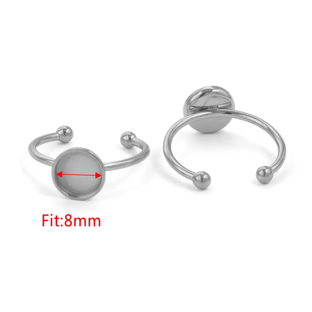 10pcs Adjustable Stainless Steel Ring Blanks 10pcs Adjustable Stainless Steel Ring Blanks