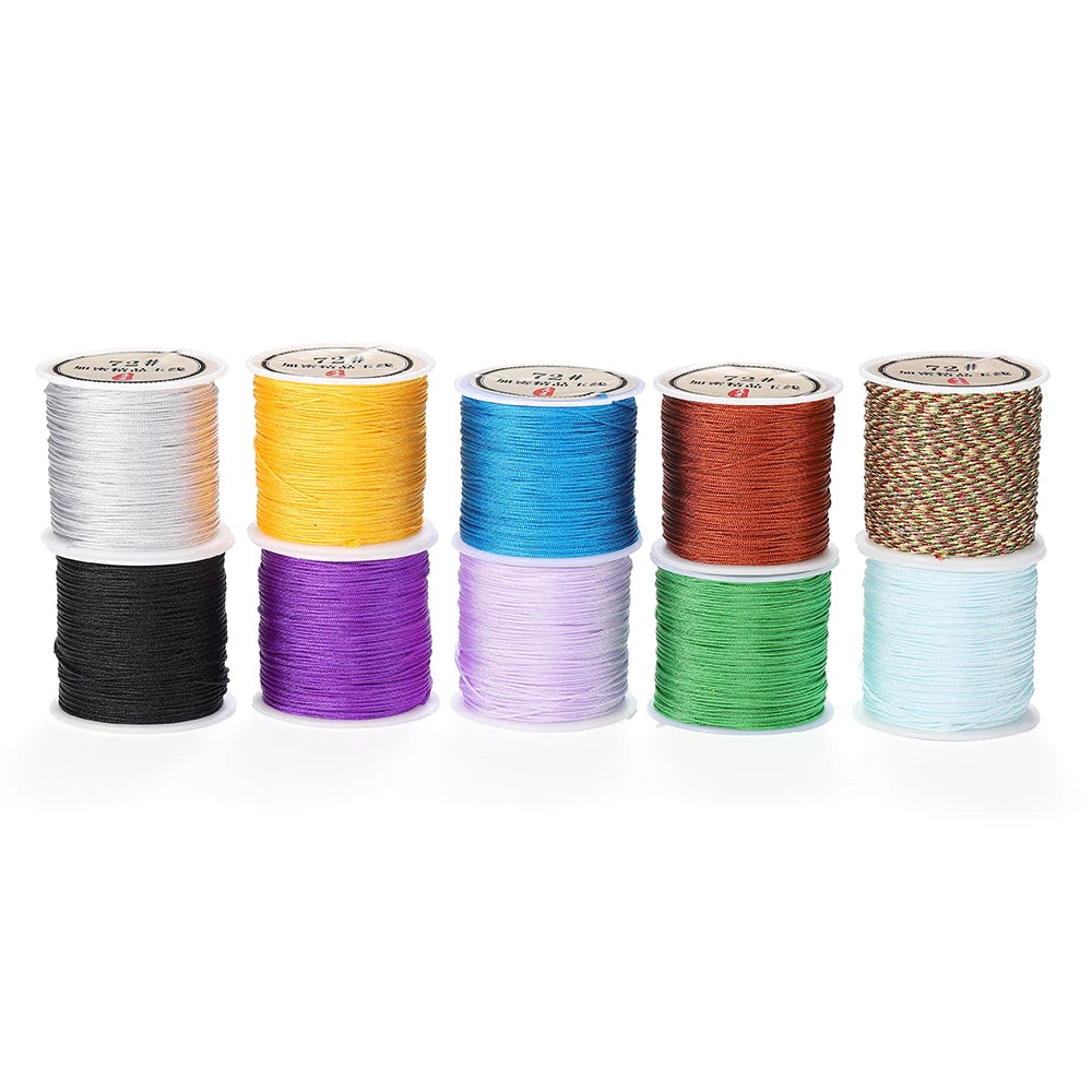 50M Nylon Chinese Knot Cord – 0.8mm Braided String for DIY Jewelry & Tassels 50M Nylon Chinese Knot Cord – 0.8mm Braided String for DIY Jewelry & Tassels