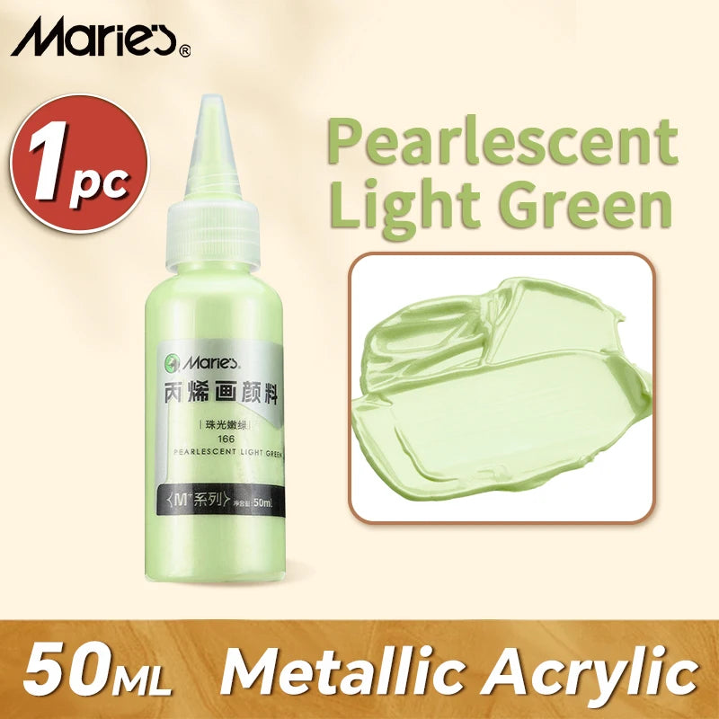 Marie's Metallic Acrylic Paint – 50ml Pearlescent Bottle Marie's Metallic Acrylic Paint – 50ml Pearlescent Bottle