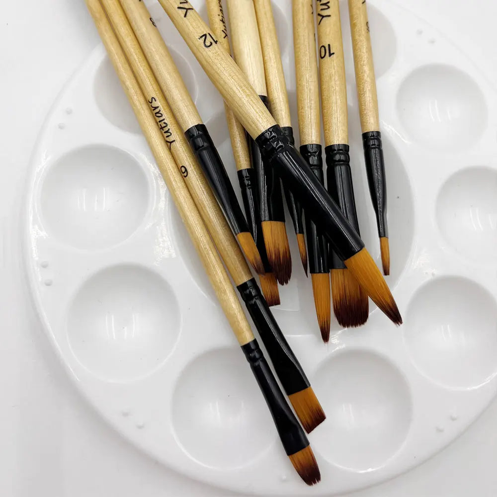 Yutiars 6pc Artist Paint Brush Set – Nylon Brushes for Watercolor, Acrylic & Oil Yutiars 6pc Artist Paint Brush Set – Nylon Brushes for Watercolor, Acrylic & Oil