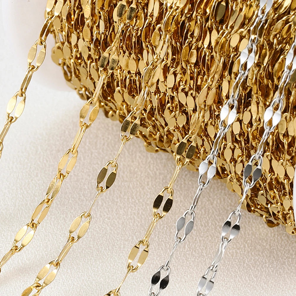 2m No-Fade Stainless Steel Chain – Gold Beaded Chain for DIY Jewelry 2m No-Fade Stainless Steel Chain – Gold Beaded Chain for DIY Jewelry