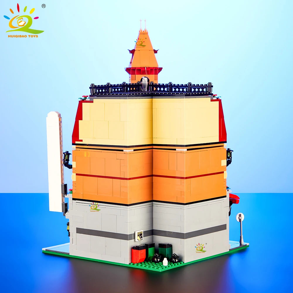 HUIQIBAO MOC City Coffee Shop Building Blocks HUIQIBAO MOC City Coffee Shop Building Blocks