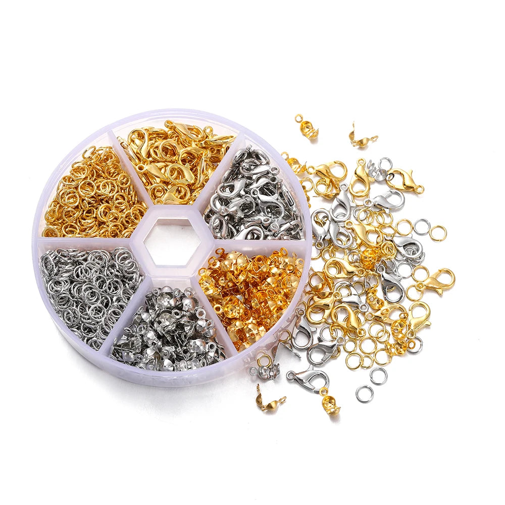 Jewelry Findings Kit – 210–400pcs Clasps, Crimps, Jump Rings & Beads Jewelry Findings Kit – 210–400pcs Clasps, Crimps, Jump Rings & Beads