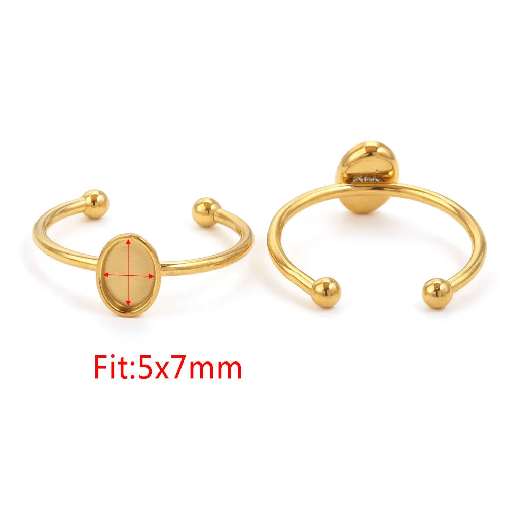 10pcs Adjustable Stainless Steel Ring Blanks 10pcs Adjustable Stainless Steel Ring Blanks