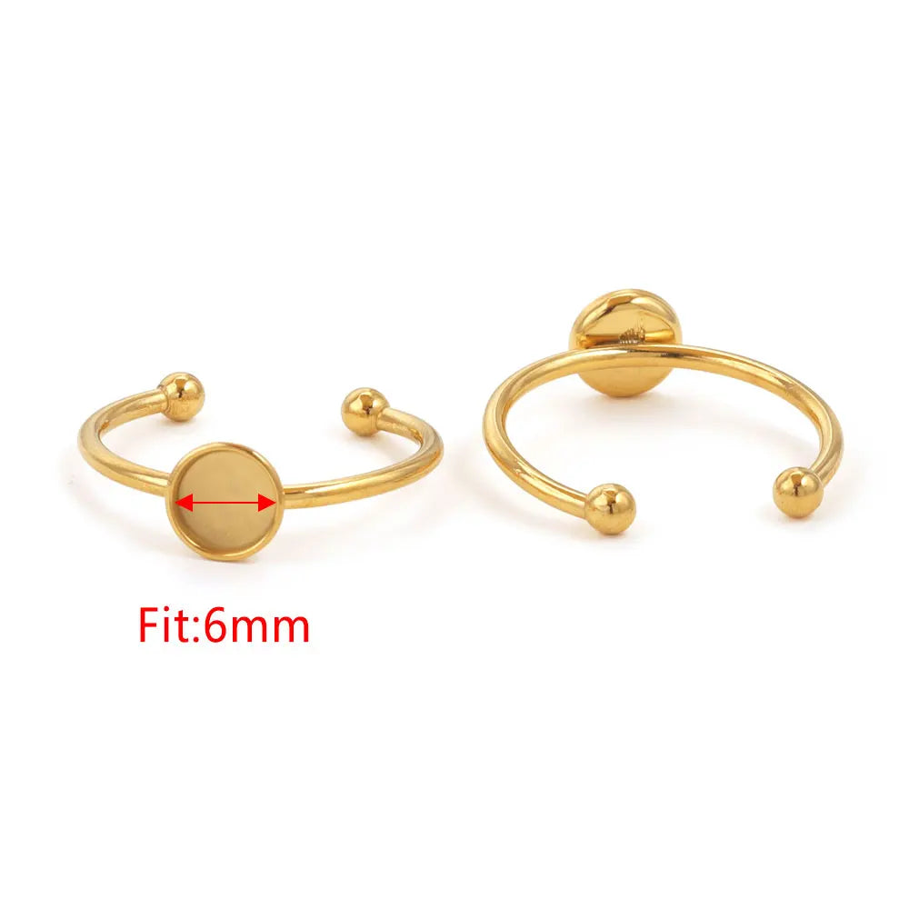 10pcs Adjustable Stainless Steel Ring Blanks 10pcs Adjustable Stainless Steel Ring Blanks