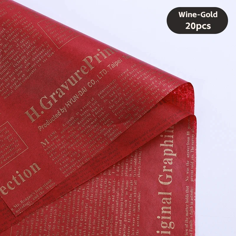 20 Sheets Vintage English Newspaper Floral Gift Wrap Paper 20 Sheets Vintage English Newspaper Floral Gift Wrap Paper