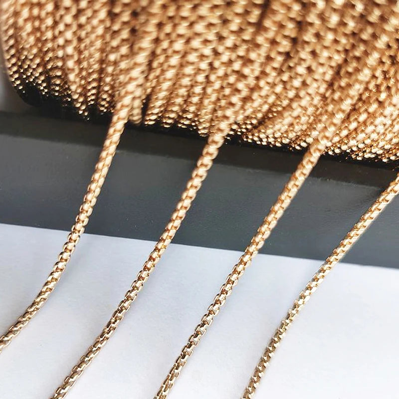 2m No-Fade Stainless Steel Chain – Gold Beaded Chain for DIY Jewelry 2m No-Fade Stainless Steel Chain – Gold Beaded Chain for DIY Jewelry