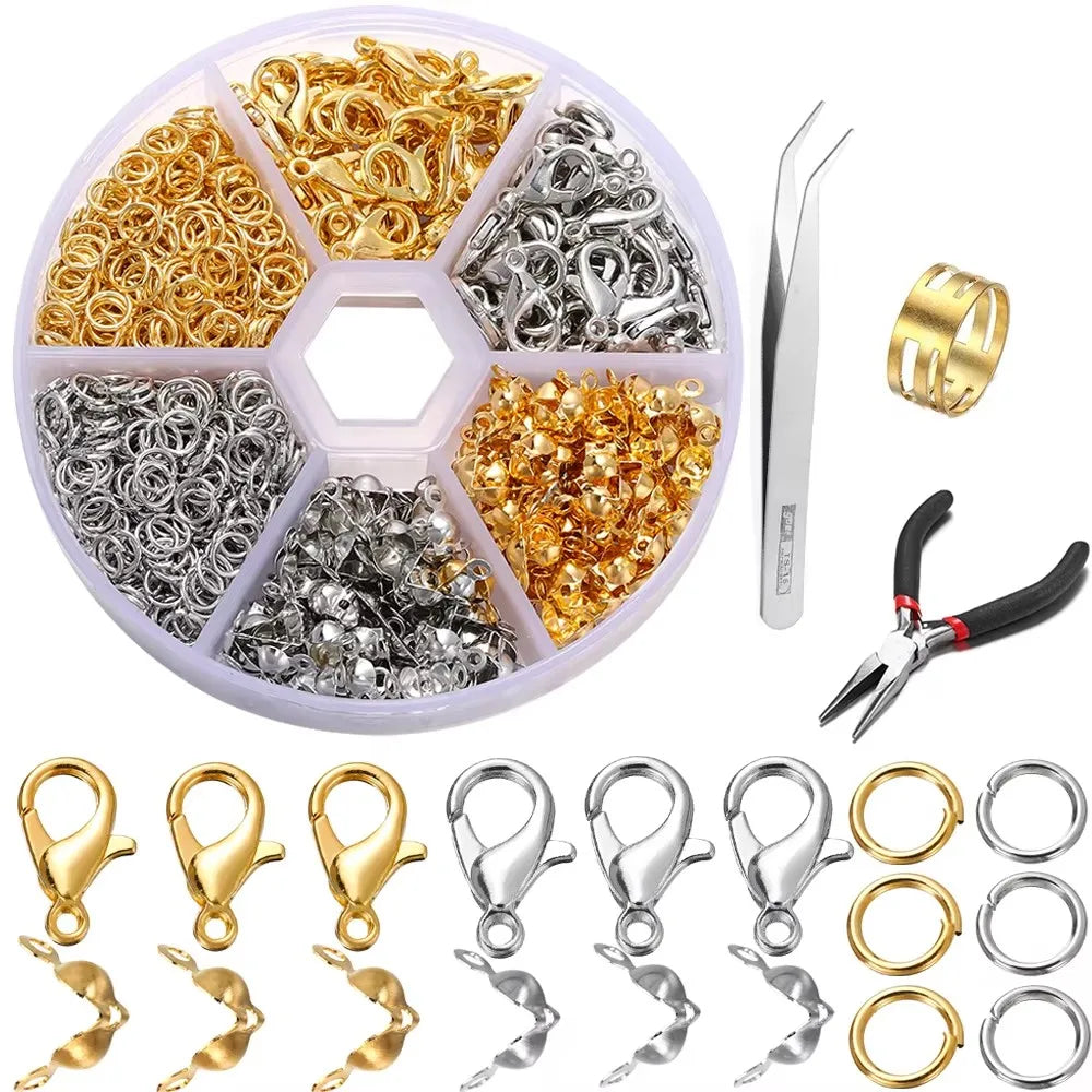 Jewelry Findings Kit – 210–400pcs Clasps, Crimps, Jump Rings & Beads Jewelry Findings Kit – 210–400pcs Clasps, Crimps, Jump Rings & Beads