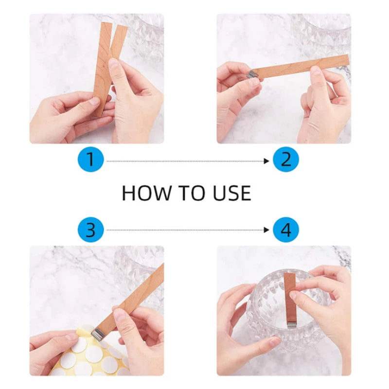 Wooden Candle Wick Set with Clips – 30/50pcs for DIY Jar Candles Wooden Candle Wick Set with Clips – 30/50pcs for DIY Jar Candles