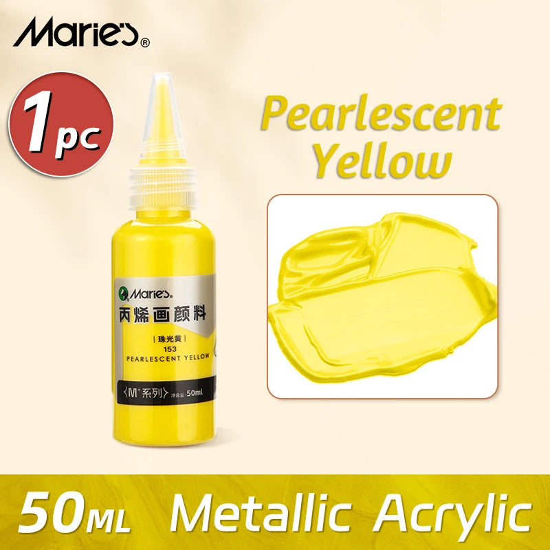 Marie's Metallic Acrylic Paint – 50ml Pearlescent Bottle Marie's Metallic Acrylic Paint – 50ml Pearlescent Bottle