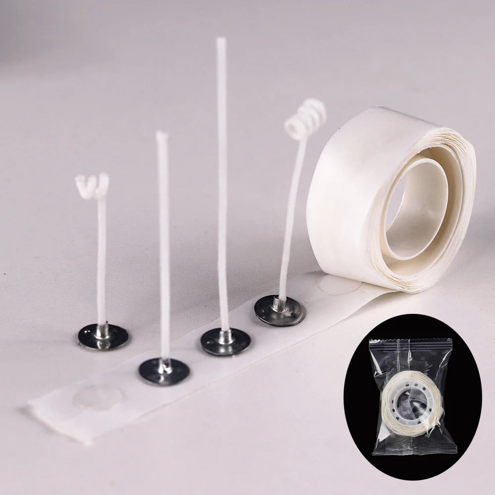 Pre-Waxed Cotton Candle Wicks – 2.6–20cm with Sustainer Tabs (Smokeless) Pre-Waxed Cotton Candle Wicks – 2.6–20cm with Sustainer Tabs (Smokeless)