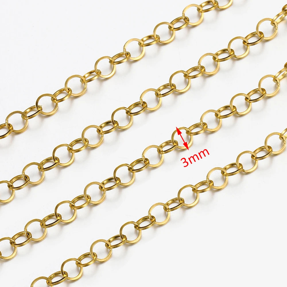 2m No-Fade Stainless Steel Chain – Gold Beaded Chain for DIY Jewelry 2m No-Fade Stainless Steel Chain – Gold Beaded Chain for DIY Jewelry