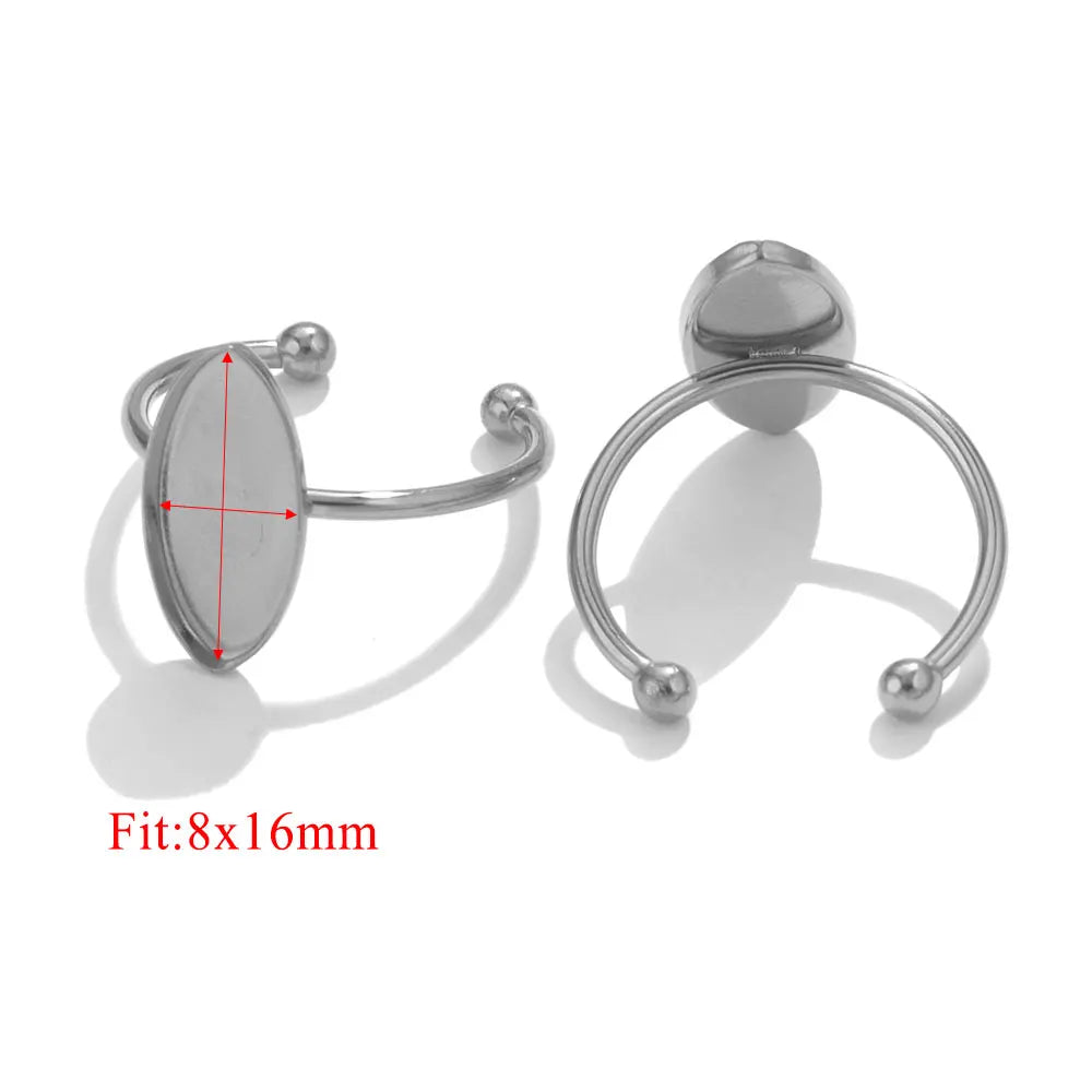 10pcs Adjustable Stainless Steel Ring Blanks 10pcs Adjustable Stainless Steel Ring Blanks