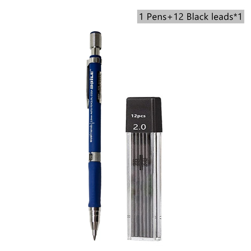 2.0mm Mechanical Pencil Set with 2B Black & Color Lead Refills 2.0mm Mechanical Pencil Set with 2B Black & Color Lead Refills