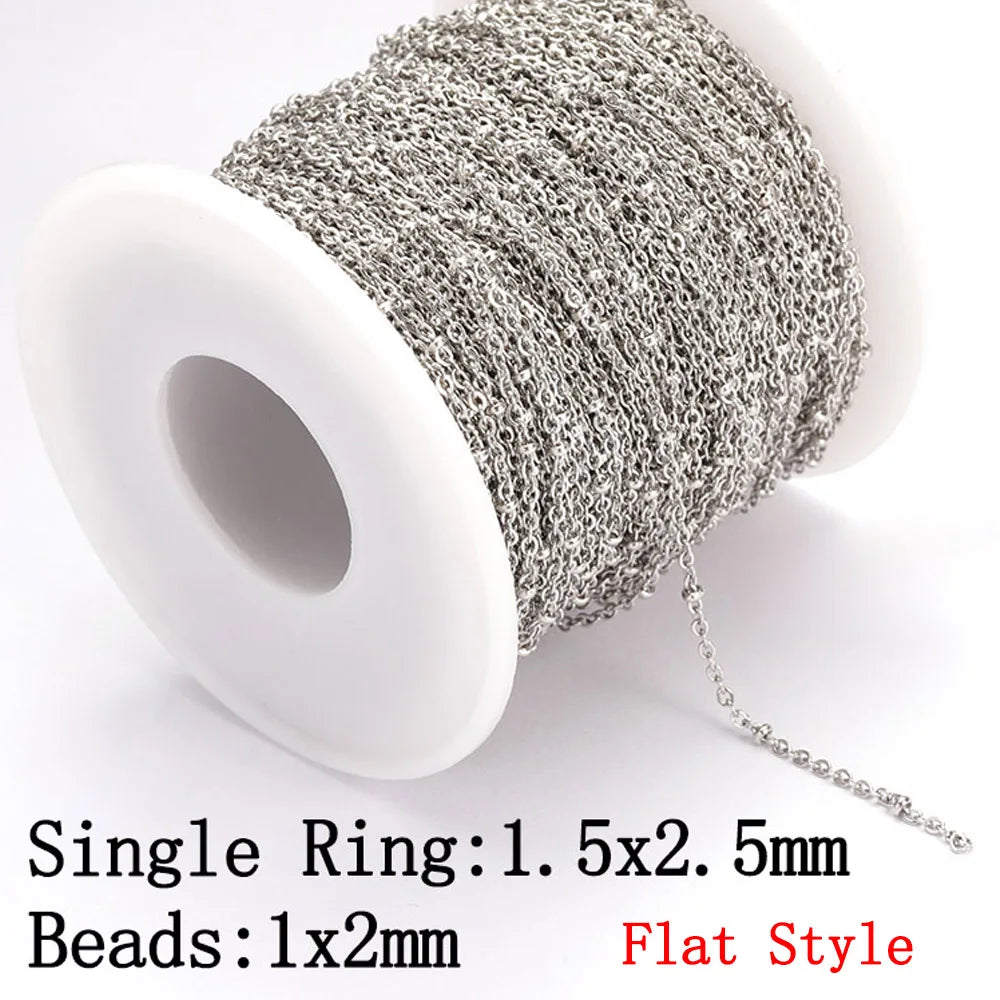 2m No-Fade Stainless Steel Chain – Gold Beaded Chain for DIY Jewelry 2m No-Fade Stainless Steel Chain – Gold Beaded Chain for DIY Jewelry
